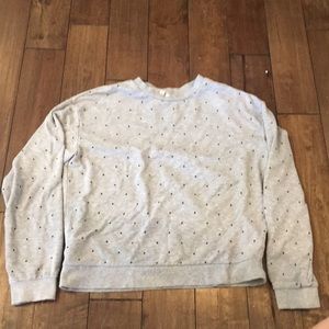 Grey H+M sweater with black polka dots